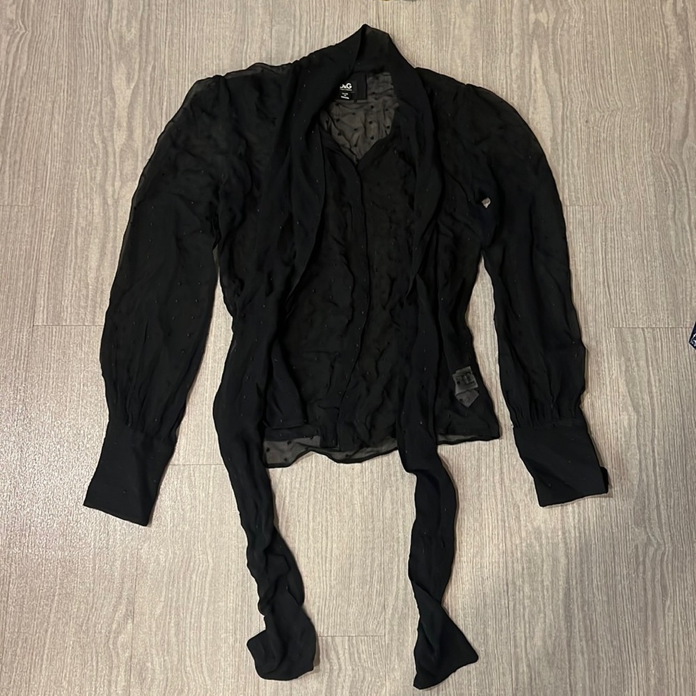 Dolce & Gabbana Sheer Polka Dot Button Down
